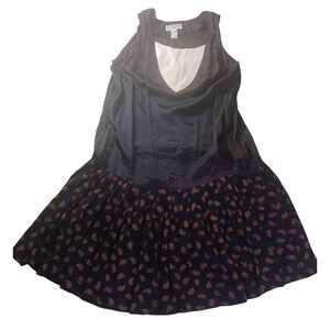 VTG R.J. Stevens Woman Paisley Drop‎ Waist Dress 16 Navy USA Made Boho Classic